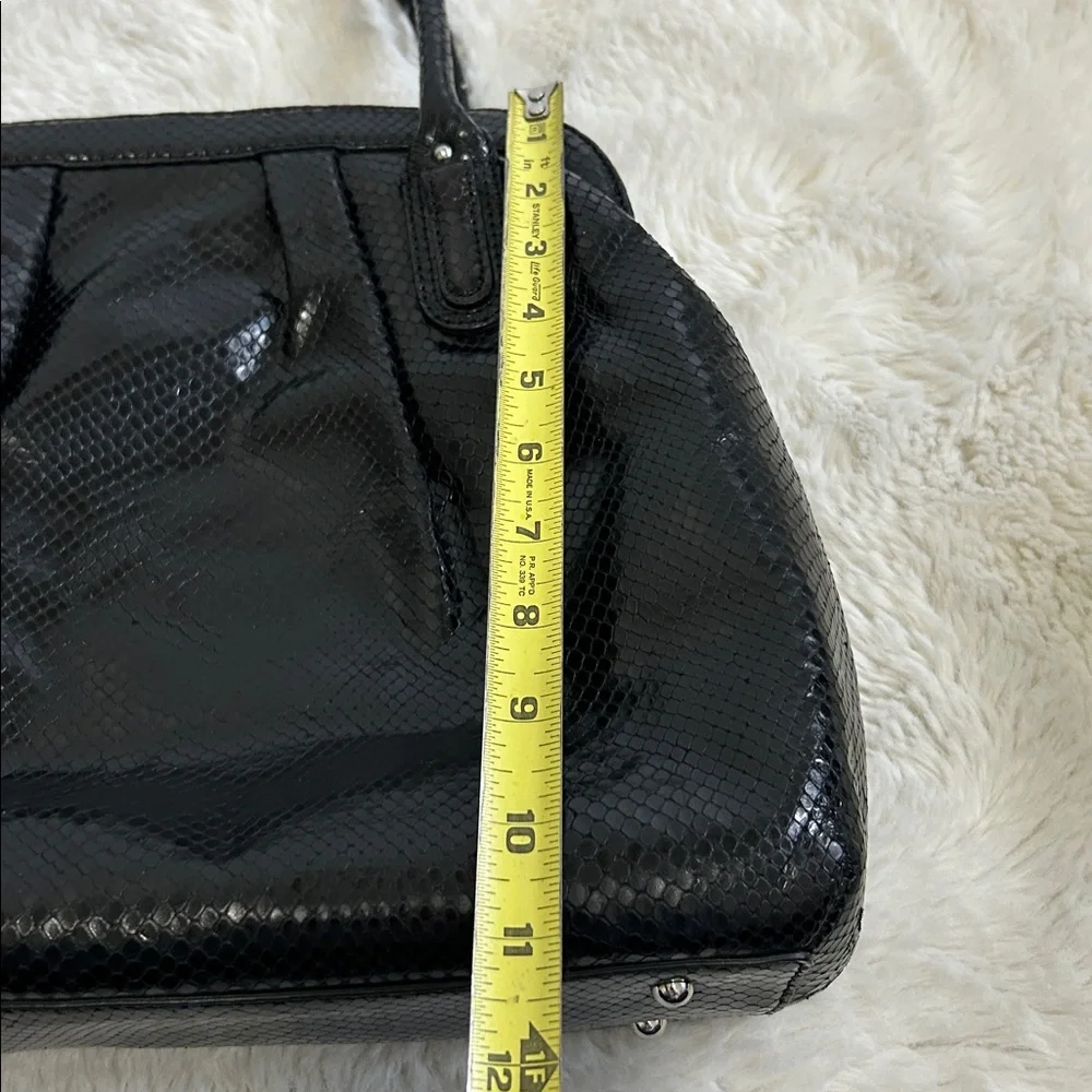 Banana Republic Black Faux Snakeskin Satchel Doctor’s Bag